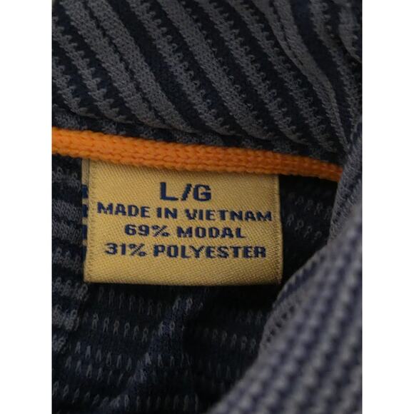 Tommy Bahama Mens L Blue Polo Shirt Short Sleeve Shirt Striped Textured Modal - Picture 12 of 12